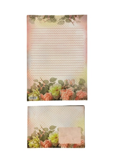 Çiçek Desenli Mektup Kağıdı Ve Zarf Seti - 10 Farklı Tasarım Vintage & Modern Floral Yazışma Seti