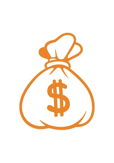 Dolar Para Çantası Araba Sticker 17x17 Cm Turuncu