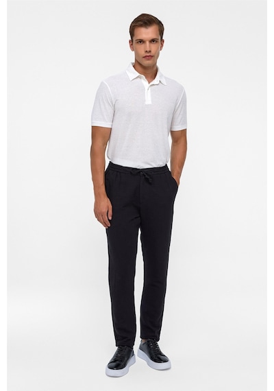 Süvari Siyah Slim Düz Jogger Pantolon