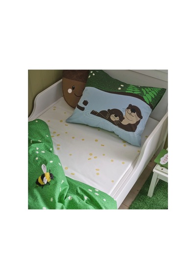Ikea Skogsduva Tek Kişilik Çarşaf 90 X 200 Cm Beyaz - Açık Sarı Çok Renkli