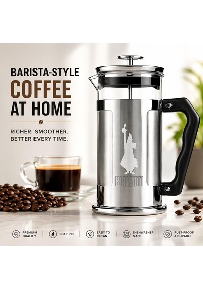 Preziosa French Press: Yaklaşık 1l Kapasiteli Kahve Hazırlayıcı - 18/10 Paslanmaz Çelik Gövde - Bulaşık Makinesinde Yıkanabilen Borosilikat Cam Sürahi - Paslanmaz Çelik Filtre Sistemi Çok Renkli Preziosa French Press: Yaklaşık 1l Kapasiteli Kahve Hazırlayıcı - 18/10 Paslanmaz Çelik Gövde - Bulaşık Makinesinde Yıkanabilen Borosilikat Cam Sürahi - Paslanmaz Çelik Filtre Sistemi Çok Renkli