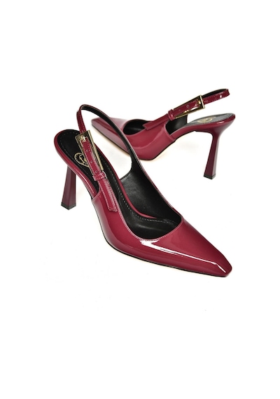 Fox Shoes S752084908 Bordo Rugan Kalın Topuklu Kadın Ayakkabı Bordo