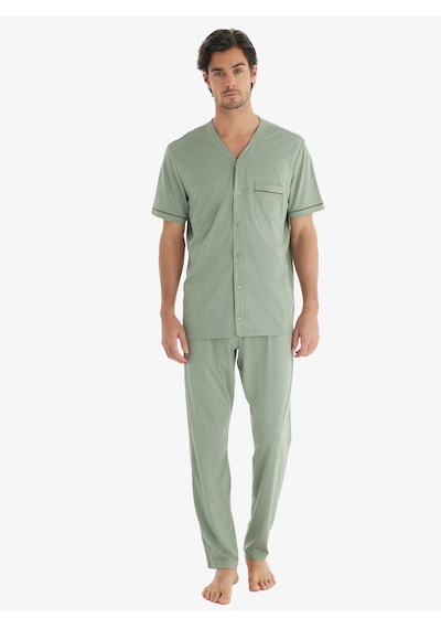 Erkek Pijama Takımı 40704 - Yeşil Yeşil
