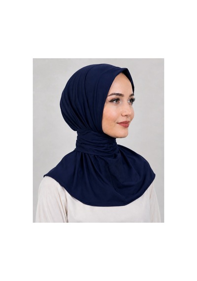 Unika Boutique Çıtçıtlı Bağlamalı Tesettür Pratik Şal Deniz Havuz Için Uygundur Lacivert