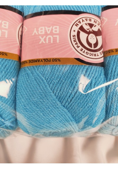 Lux Baby Turkuaz Mavi El Örgü İpi Art No:3010 - Nm:3.4 - 100gr. 340mt. 3 Adet - Renk: 023