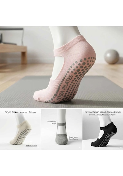 Çorap Giyim Kaymaz Taban Yoga Ve Pilates Çorabı 4 Lü Kadın, Silikon Tabanlı Nefes Alabilir Bilek Bantlı Çorap, Ev Yoga Pilates Trambolin Umre İçin, 4 Renk Çok Renkli Çorap Giyim Kaymaz Taban Yoga Ve Pilates Çorabı 4 Lü Kadın, Silikon Tabanlı Nefes Alabilir Bilek Bantlı Çorap, Ev Yoga Pilates Trambolin Umre İçin, 4 Renk Çok Renkli