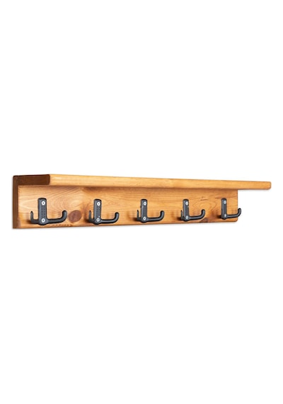 Dekoratif Ahşap Duvar Rafı Askılık Antre Hol Baharatlık Kupa Rafı 60x9x11 Cm Meşe