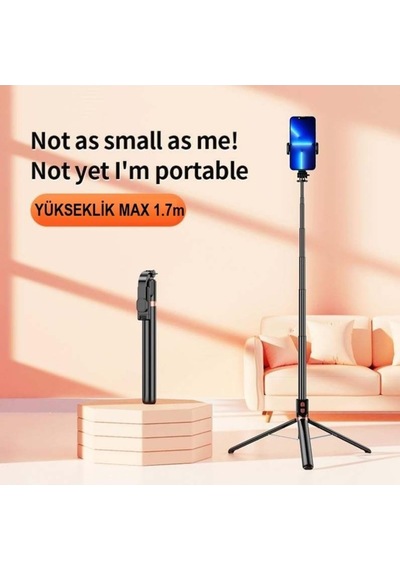 170cm Tripod Ve Selfie Çubuğu Bluetooth Uzaktan Kumandalı Yüksekliği Ayarlanabilir K9 Diğer