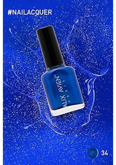 Sedefli Saks Mavi Oje 34 - Yüksek Pigmentli Uzun Süreli Kalıcılık Hızlı Kuruma - Nail Lacquer 34