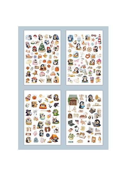 Mood Penguen Sticker Defteri Bullet Journal, Planner Nihilist Penguen Sticker Defteri