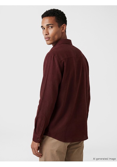 Lcw Vision Bordo Regular Fit Armürlü Erkek Gömlek
