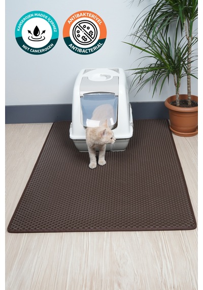 75x55 Cm Koyu Kahve Kedi Tuvaleti Kumu Paspası Kedi Matı Görsel Temsilidir Koyu Kahve