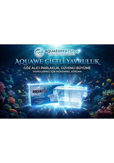 Aquawe Çiftli Yavruluk - Şeffaf Tasarım - 19,5 X 10 Cm - Şeffaf Vantuzlu - Sağlam Yapı - Balıklar İçin Güvenli