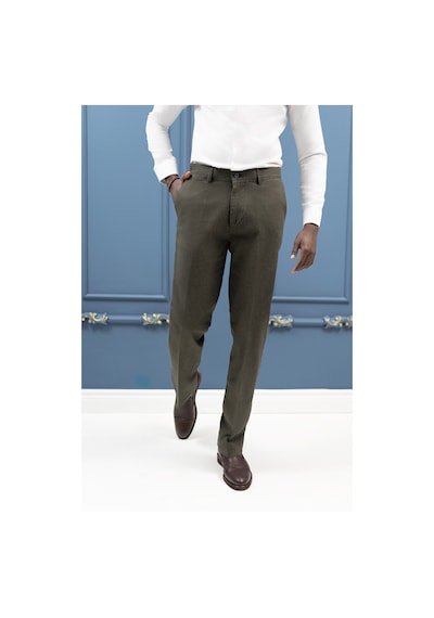 Notra Regular Fit Pamuklu Dokulu Kışlık Gabardin Pantolon Yeşil