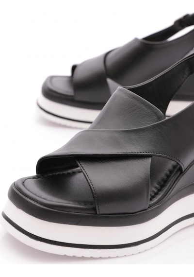 Dgn 722-24170 Kadin Mega Kalin Taban Sandalet Siyah