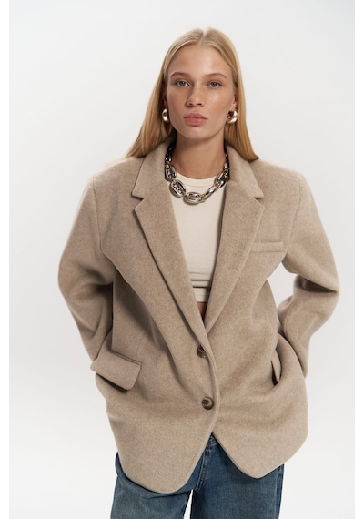 Mai Studios Co. Howell Taupe Blazer Ceket Taupe