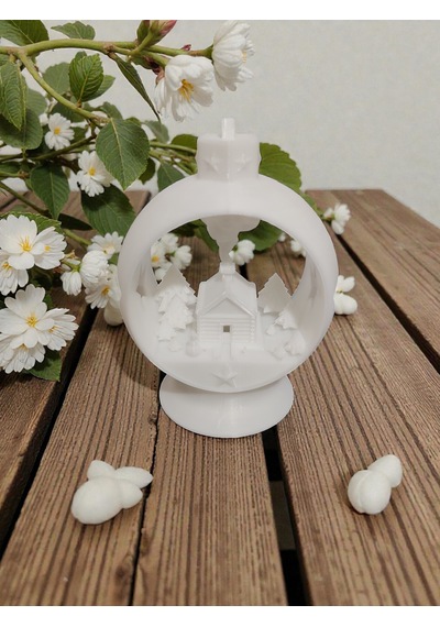 Led Mumlu Dekoratif Kış Küresi 3d Baskı Işıklı Ev Dekoru Snow Globe Tarzı Dekor