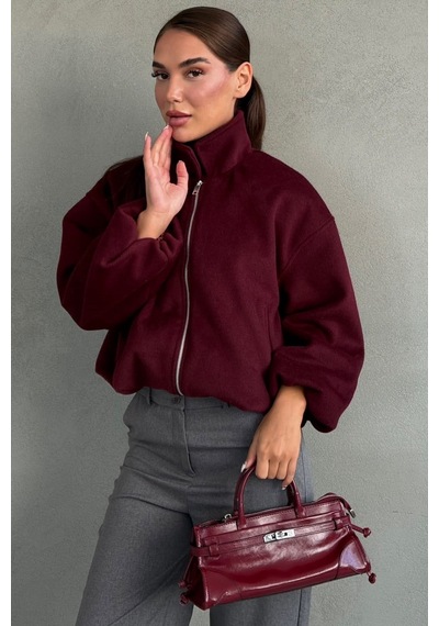 Madmext Bordo Kaşe Bomber Kadın Ceket Mg2902