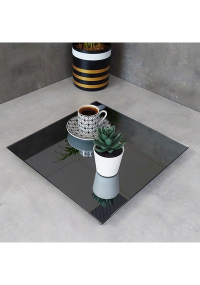 Decorita Ayna Sunum Tepsisi - Füme Ayna - Söz Nişan Tepsisi - Kare Ayna 30 x 30 CM