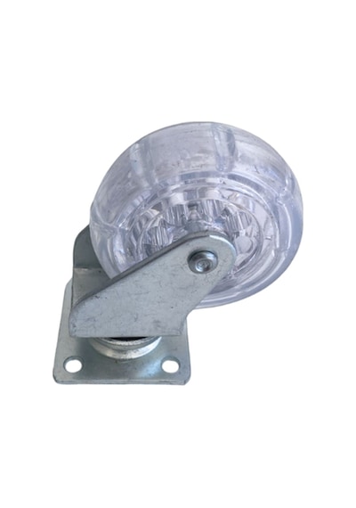 Düz Tabla Şeffaf Lastik Masa Tekeri Sehpa Tekeri 7cm Metal Şeffaf 50x20mm 4 Adet Şeffaf