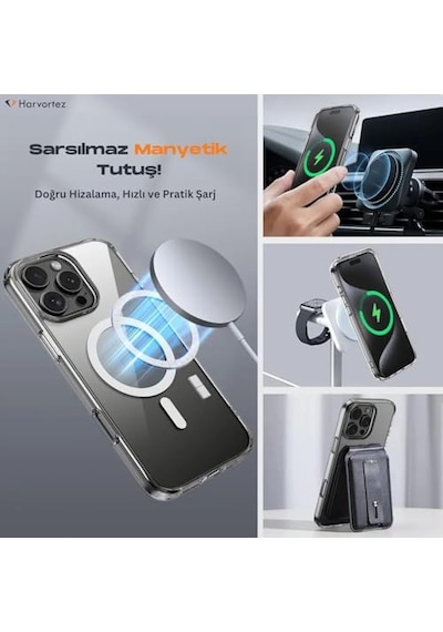 İphone 15 Pro, Magsafe İle Uyumlu Güçlü Manyetik Kılıf, Sararmaz Sert Pc Çevre Dostu Kapak, Ahize/hoparlör Filtre Diğer