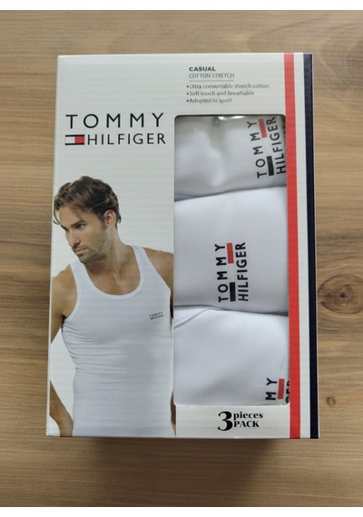 Tommy Hilfiger Erkek Atlet 3'lü Beyaz Xl - Beyaz Açık Beyaz