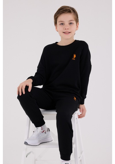 U.S. Polo Assn. Lisanslı Erkek Çocuk Alt Üst 2 Parça Eşofman Takımı Us2221 Siyah