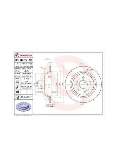 Mercedes Viano Arka Fren Diski 2004-2013 Brembo 08840510 2adettir