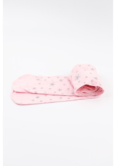 Le Mabelle Pembe Simli Yıldızlı Kız Çocuk Muz Külotlu Çorap Pembe