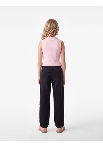 Koton Slim Fit Viskon Karışımlı Gömlek Yaka Kolsuz Triko Atlet Pembe 7wkg90126ht Gül