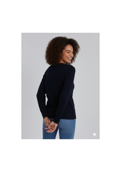 Youknitwear You Riviera %100 Pamuk V Yaka Kadın Kazak V Yakalacivert
