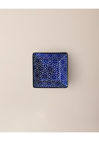 Reve Bleu Mais Kare Tabak - 12 Cm - Mavi/beyaz 8684427225738 Çok Renkli