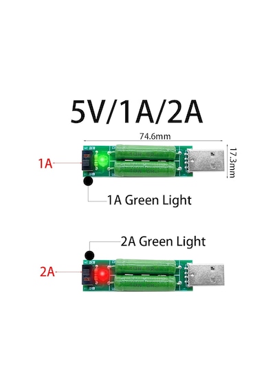 Usb Yük Test Cihazı 5v 1a 2a Anahtarlı Powerbank Test Aleti
