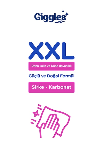 Giggles Xxl İz Bırakmayan Yüzey Temizlik Havlusu - Beyaz Sabun-çiçek Bahçesi-okyanus Esintisi 600 Havlu Beyaz