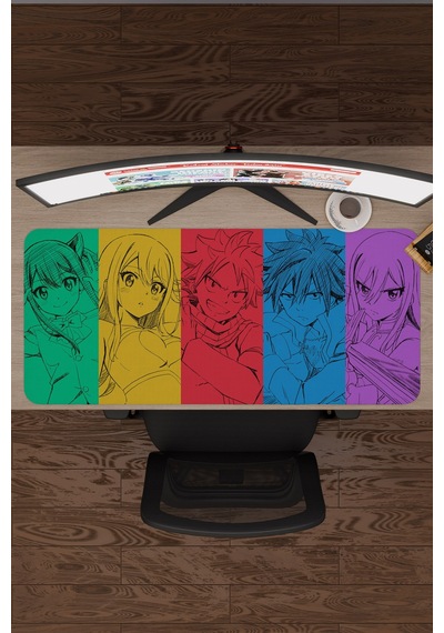 Fairy Tail Anime V5 - 90x40 Xxl Gaming Kauçuk Kaymaz Taban Mouse Pad Fare Altlığı