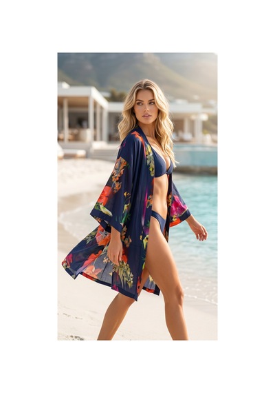 Lila Mare Pamuk Vual Kimono Renkli Renkli Lila Mare Pamuk Vual Kimono Renkli Renkli