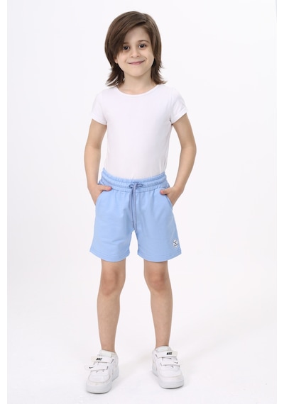 Toontoy Kids Toontoy Erkek Çocuk Baskılı Beli Lastikli Cepli Basic Şort Mavi