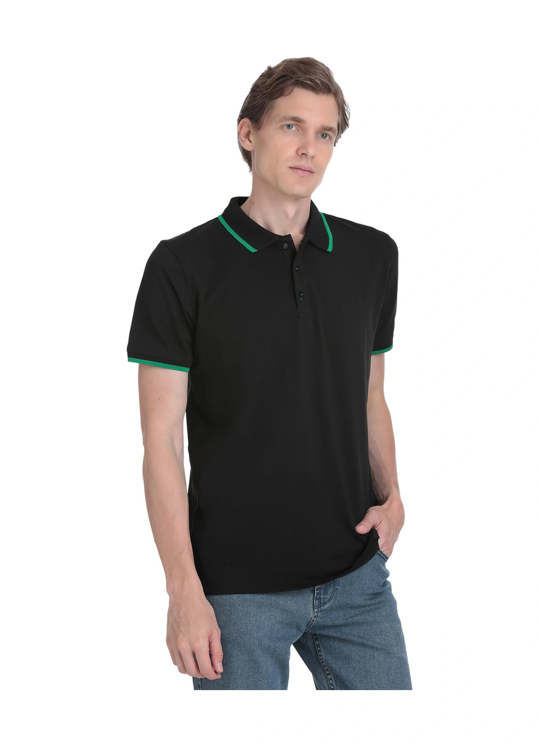 Hatemoğlu Siyah Regular Fit Polo Yaka Pamuklu Rayon Tişört 36101 347711