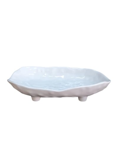 Melamin Kırılmaz Soft Lux Kayık Tabak 30x19x6 Cm - Beyaz Sunum Tabağı, Kahvaltı Tabağı, Restoran Beyaz