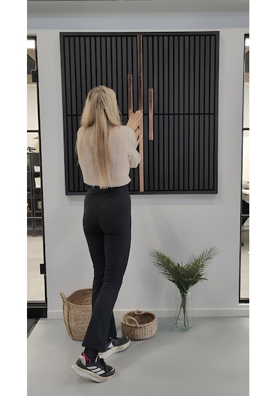 Özbir Kıtchen Antrasit Akustik Duvar Paneli 40x40 Ahşap Duvar Pan