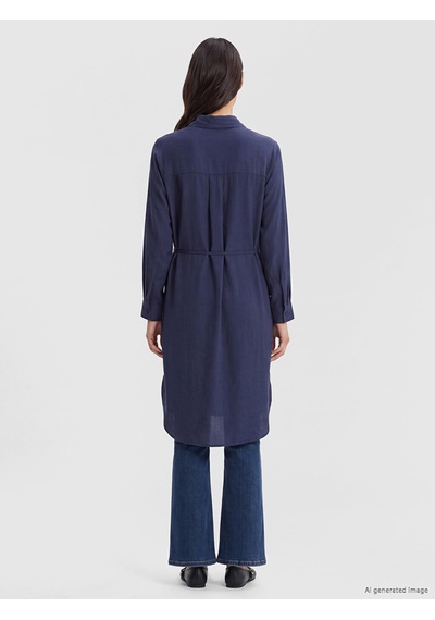 Lcw Everyday Lacivert Oversize Modal Karışımlı Kadın Gömlek Tunik