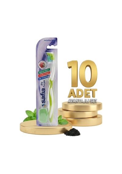 Safia Tekli Yetişkin Orta Diş Fırçası 10lu