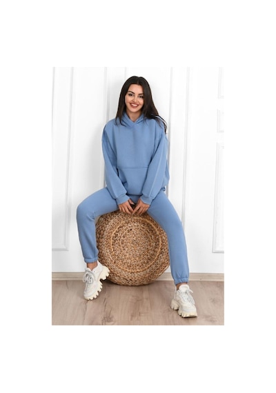 Düz Basic Eşofman Takımı Sweatshirt Jogger - Bebe Mavisi Oversize Şardonlu Kapüşonlu Bebe Mavisi Düz Basic Eşofman Takımı Sweatshirt Jogger - Bebe Mavisi Oversize Şardonlu Kapüşonlu Bebe Mavisi