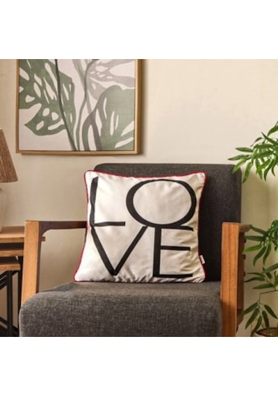 Soft Liebe Kırlent - Siyah / Beyaz - 45x45 Cm Çok Renkli
