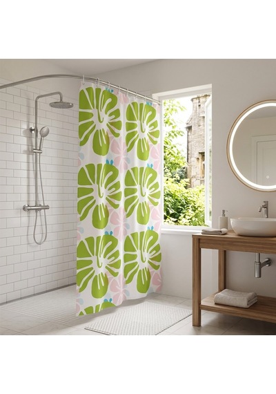 Bih Shower Curtain Pvc Banyo Duş Perdesi Çift Kanat 2x90x180 Cm - 12 Halkalı Diğer
