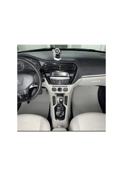 Peugeot 301 Akıllı Eva Oto Paspas Açık Gri-siyah Şerit Siyah