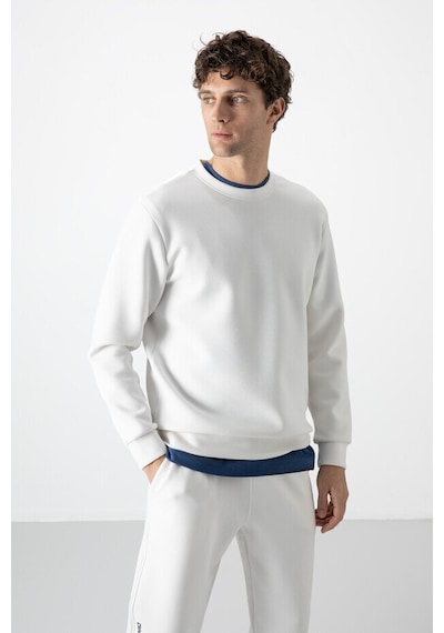 Tommy Life Standart Fit Basic O Yaka 2li Paket Ekru-parlament Erkek Sweatshirt - 88053 Ekru - Mavi