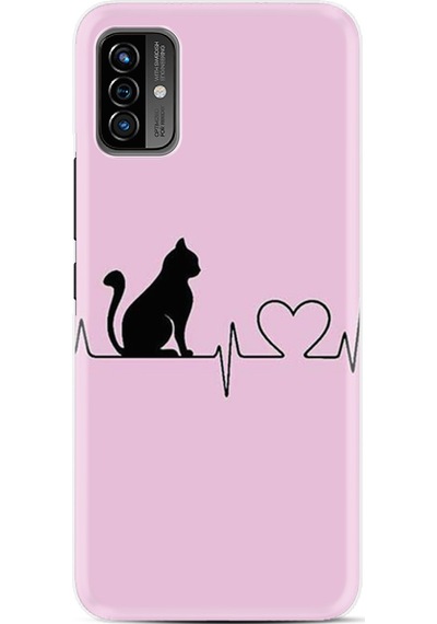 Reeder P13 Blue Max Pro Lite 2022Kılıf Resimli Desenli Baskılı Silikon Pink Cat Heart 1303