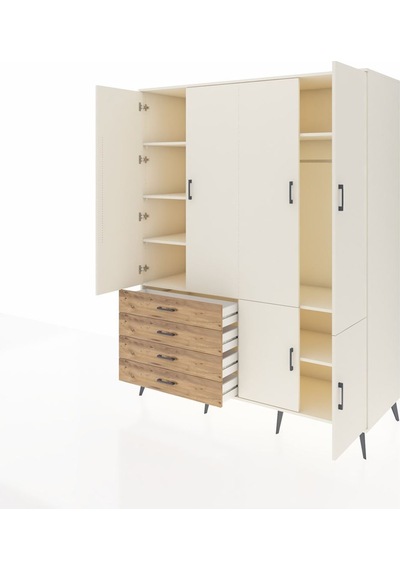 Kronos Gardrop 7 Raflı 4 Çekmeceli Tek Askılı 176x59x221 Aytaşı-aytaşı/çam Beyaz Kronos Gardrop 7 Raflı 4 Çekmeceli Tek Askılı 176x59x221 Aytaşı-aytaşı/çam Beyaz