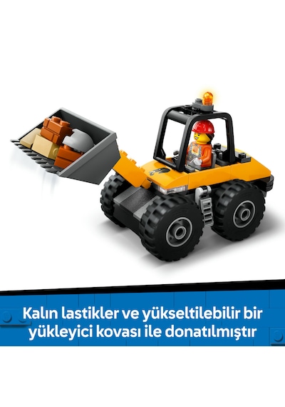 LEGO® Sarı Tekerlekli İnşaat Yükleyicisi 60450 - 4 Yaş ve Üzeri Çocuklar için Yaratıcı İnşaat Aracı İçeren Oyuncak Yapım Seti (81 Parça)